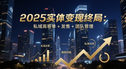 2025实体变现终局：私域高客单+发售+团队管理-轻创云