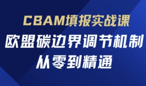 CBAM填报实战课，欧盟碳边界调节机制，从零到精通-轻创云
