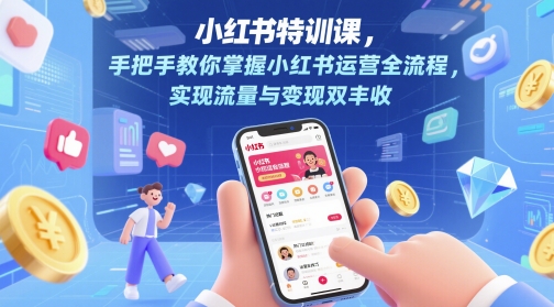 小红书特训课，手把手教你掌握小红书运营全流程，实现流量与变现双丰收-轻创云