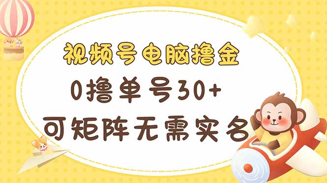 （14220期）视频号电脑撸金 0撸单号30+ 可矩阵 无需实名多号多得-轻创云