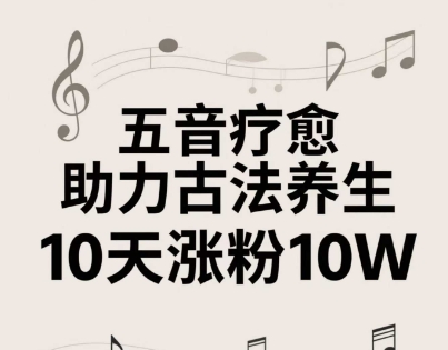 古法五音养生教程，五音疗愈的视频的制作方法，2-4小时就能学会，作者10天涨粉10W-轻创云