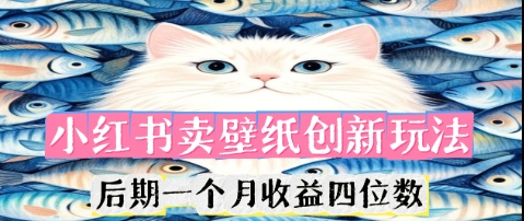小红书卖壁纸创新玩法，后期一个月收益四位数-轻创云