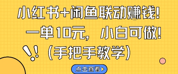 小红书+闲鱼联动挣钱，一单10元，小白可做-轻创云