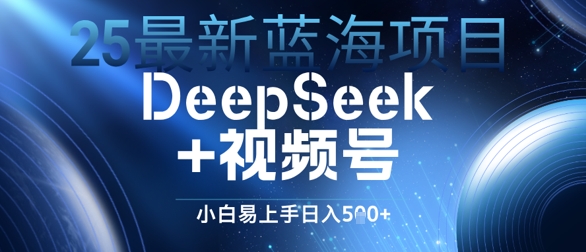 25最新蓝海项目DeepSeek+视频号，小白易上手日入几张-轻创云