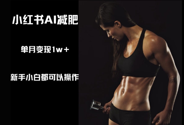 小红书AI减肥，新手小白都可以操作，单月变现1w+-轻创云