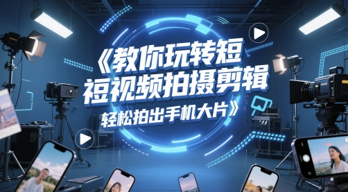 教你玩转短视频拍摄剪辑，轻松拍出手机大片-轻创云