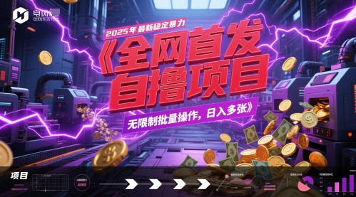 全网首发，2025年最新稳定暴力全自动自撸项目，无限制批量操作，日入多张【揭秘】-轻创云