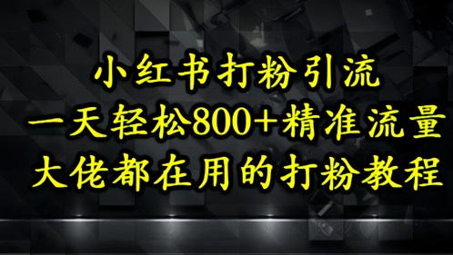 小红书打粉引流，一天轻松500+精准流量，大佬都在用的打粉教程-轻创云
