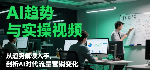 AI趋势与实操视频，从趋势解读入手，剖析AI时代流量营销变化-轻创云