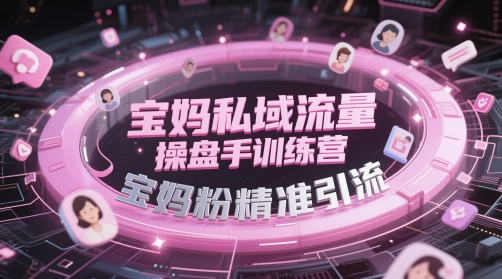 宝妈私域流量操盘手训练营，宝妈粉精准引流-轻创云