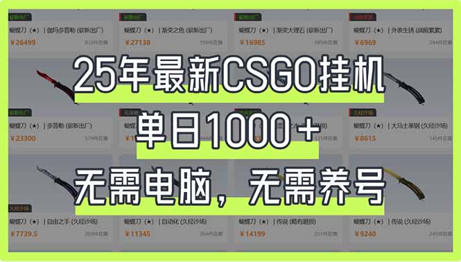 （14178期）25年最新CSGO挂机系统，单日1000+，无需电脑，无需养号，0基础可上手-轻创云