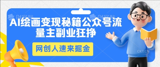 AI绘画变现秘籍：公众号流量主副业狂挣，网创人速来掘金-轻创云