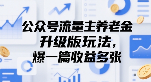 公众号流量主养老金升级版玩法，爆一篇收益多张-轻创云