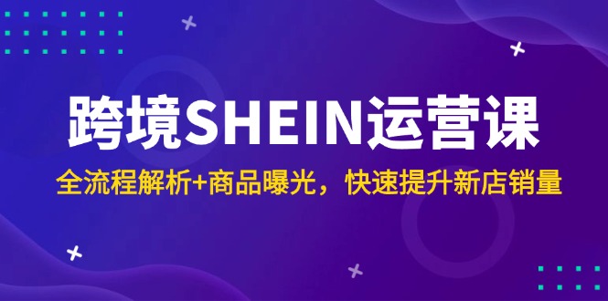 （14832期）跨境SHEIN运营课，全流程解析+商品曝光，快速提升新店销量-轻创云