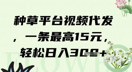 种草平台视频代发，一条最高15元，轻松日入3张-轻创云
