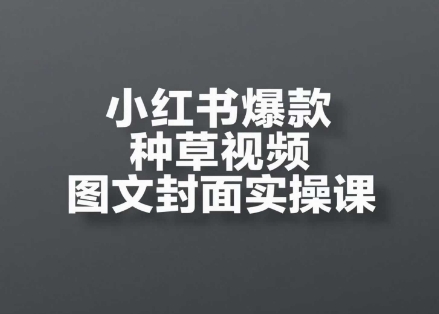 小红书爆款种草视频图文封面实操课，​开店、选品、引流、变现全流程-轻创云