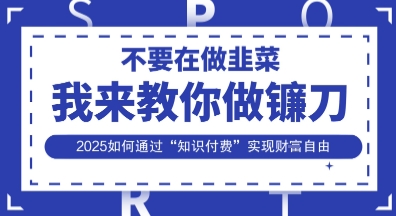 韭菜生涯终结者，我来教你做镰刀，2025如何通过“知识付费”实现财F自由【揭秘】-轻创云