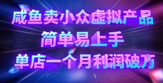 咸鱼卖小众虚拟产品，简单易上手，单店一个月利润破W-轻创云