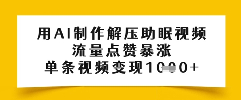 用AI制作解压助眠视频，流量点赞暴涨，单条视频变现多张-轻创云