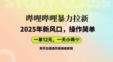 哔哩哔哩暴力拉新：2025年新风口，一单12元，一天数张(附开白渠道和保姆级教程)-轻创云