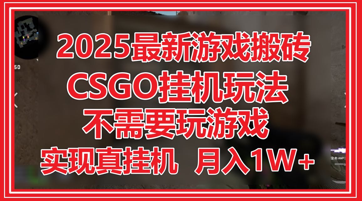（14743期）2025最新游戏搬砖，CSGO挂机，不需要玩游戏，实现真挂机，月入1W+-轻创云