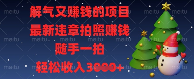解气又挣钱的项目，最新违章拍照挣钱，随手一拍，轻松收入数张【揭秘】-轻创云